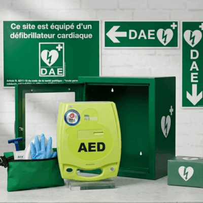 Kit complet défibrillateur ZOLL AED + avec armoire intérieure